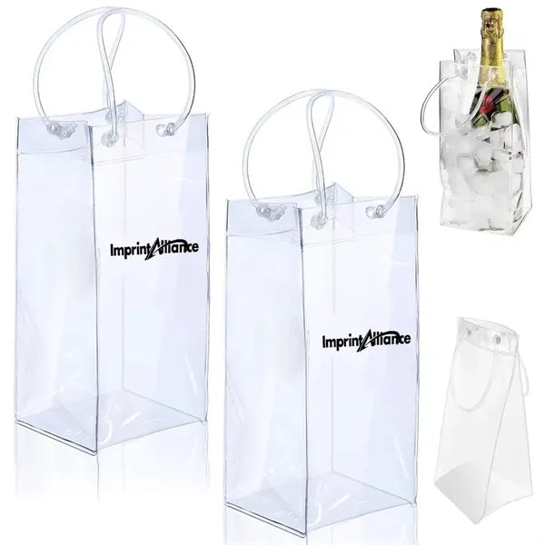 Portable Leakproof Clear PVC Wine Chiller Ice Bag