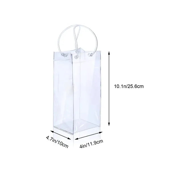 Portable Leakproof Clear PVC Wine Chiller Ice Bag