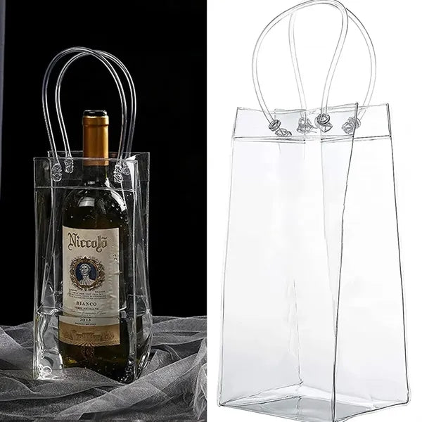 Portable Leakproof Clear PVC Wine Chiller Ice Bag