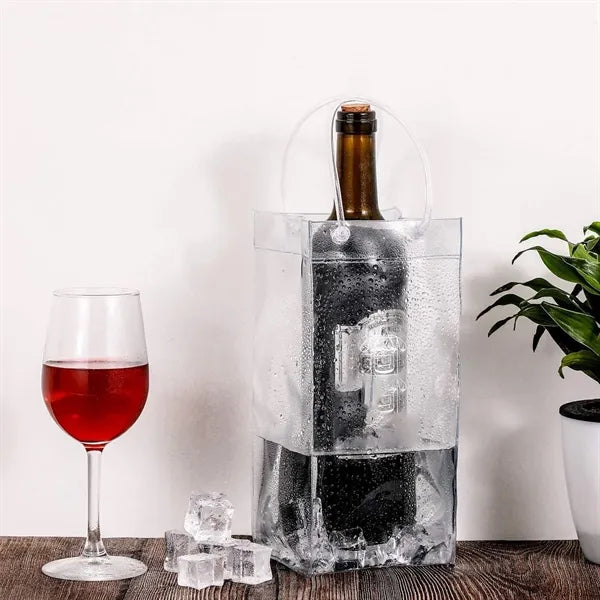 Portable Leakproof Clear PVC Wine Chiller Ice Bag