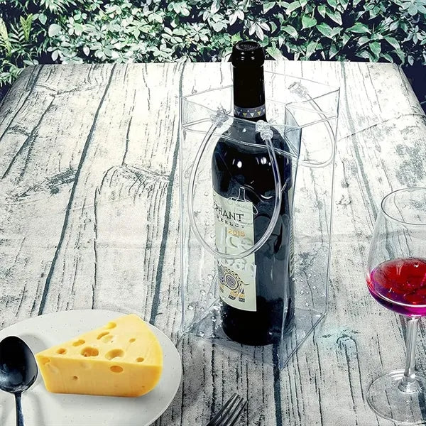 Portable Leakproof Clear PVC Wine Chiller Ice Bag