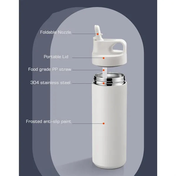Oz Insulated Stainless Steel Water Bottle With Straw