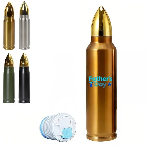 Oz Bullet Shaped Stainless Steel Water Bottle
