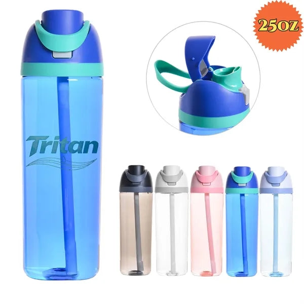 Oz Tritan Straw Water Bottle with Auto Spout Lid