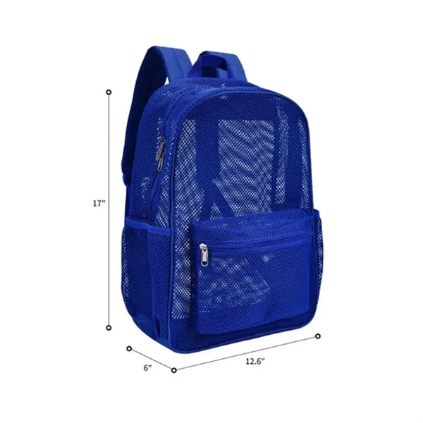 Security Friendly See-Through Mesh School Backpack