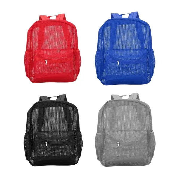 Security Friendly See-Through Mesh School Backpack