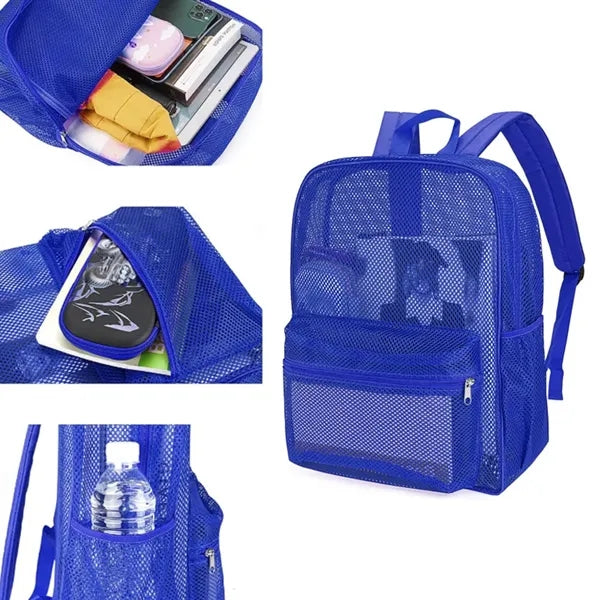 Security Friendly See-Through Mesh School Backpack
