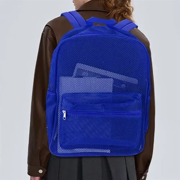 Security Friendly See-Through Mesh School Backpack