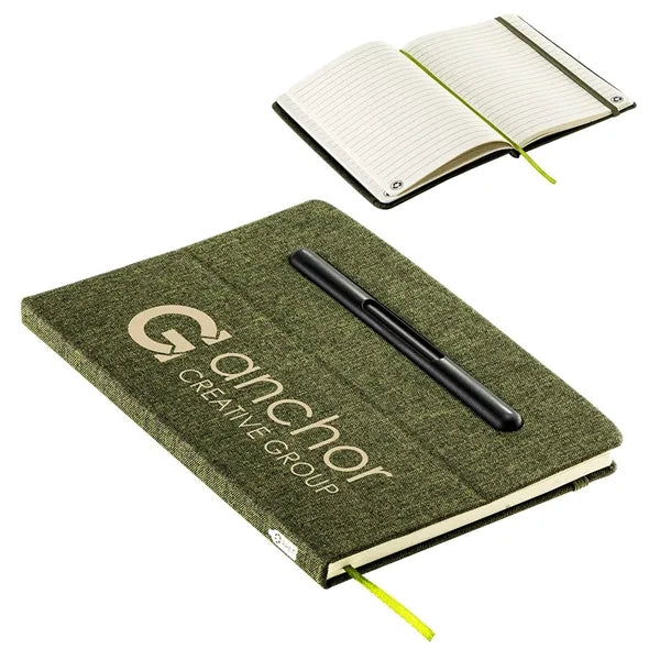 Boardroom Hardcover Journal with Built-In Phone Stand and Pe