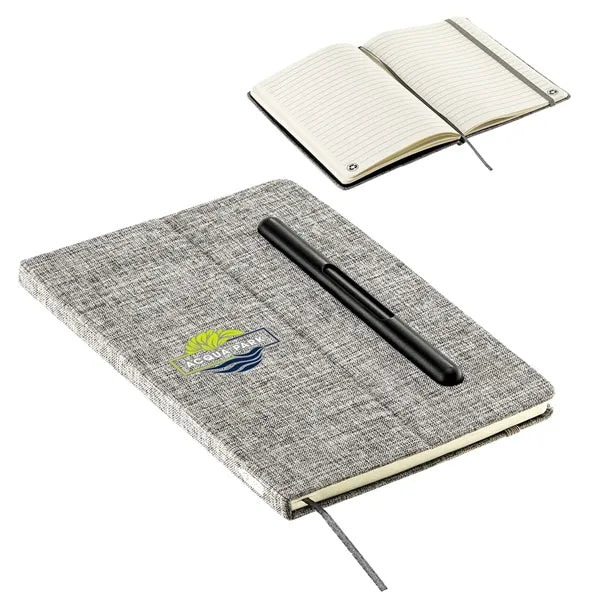 Boardroom Hardcover Journal with Built-In Phone Stand and Pe