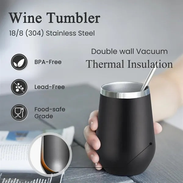 16oz Wine Tumbler Glasses with Lid