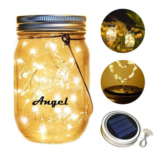 Waterproof Solar Mason Jar LED Light w/ Handle