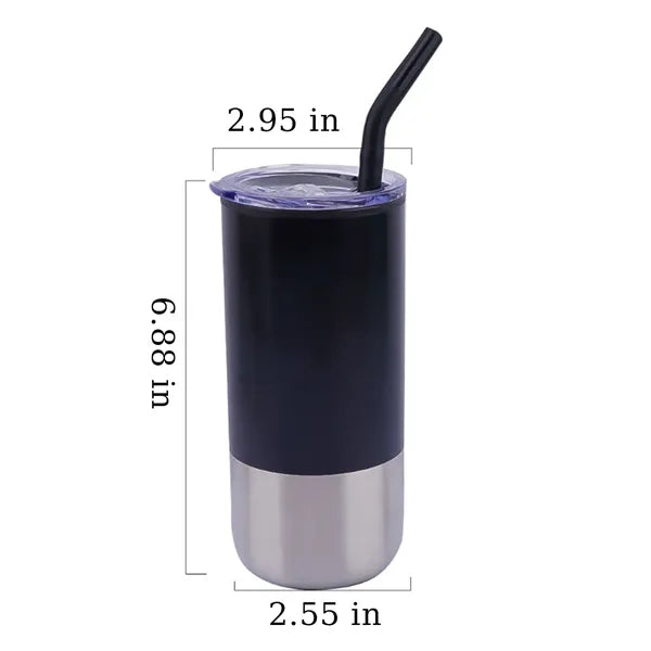 16oz Stainless Steel Vacuum Insulated Tumbler w/ Straw