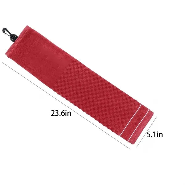 Cotton Sweat Absorbent Golf Towel w/ Carabiner Clip