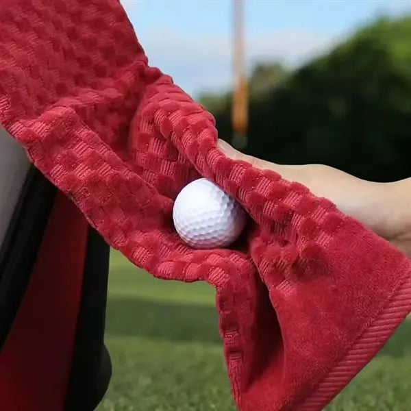 Cotton Sweat Absorbent Golf Towel w/ Carabiner Clip