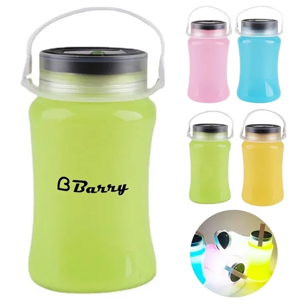 40oz Solar LED Silicone Camping Light Water Bottle