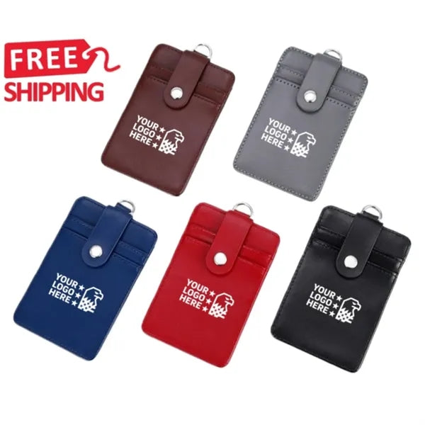 PU Leather Lanyard Card Holder