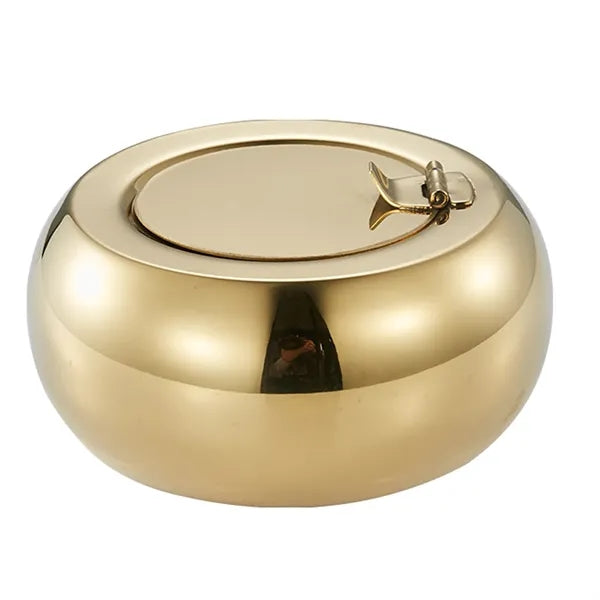 Heavy Duty Stainless Steel Ashtray w/ Lid