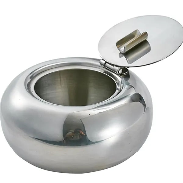 Heavy Duty Stainless Steel Ashtray w/ Lid