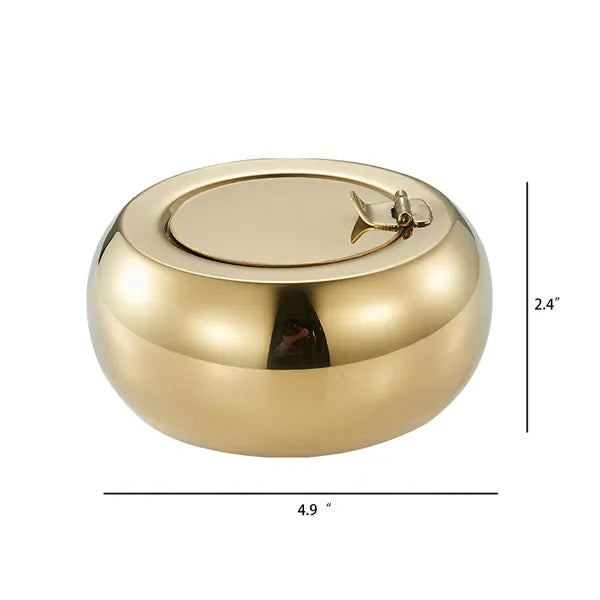 Heavy Duty Stainless Steel Ashtray w/ Lid