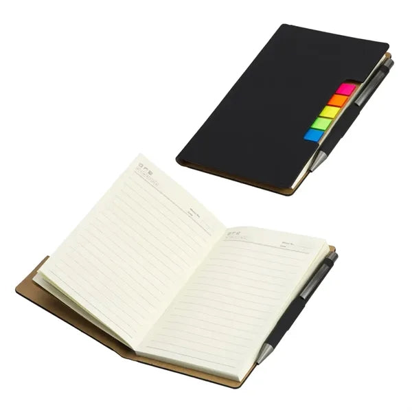 Alliance Hardcover Journal With Sticky Flags & Pen