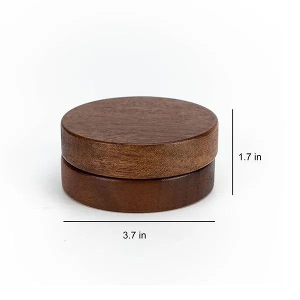 Wooden Round Windproof Ashtray w/ Lid