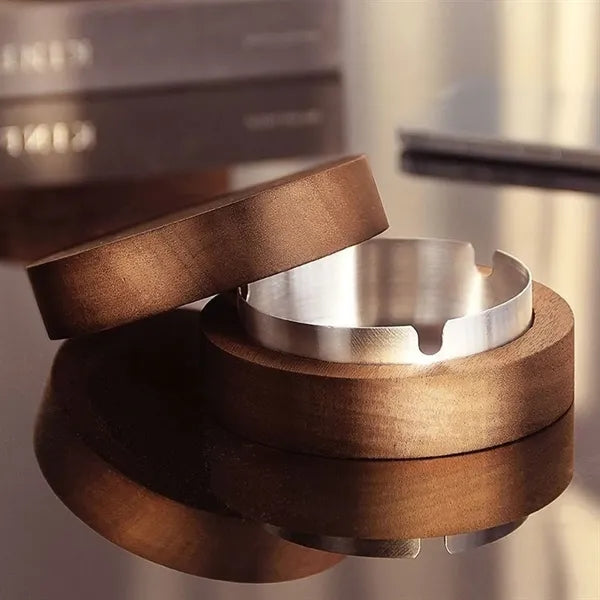Wooden Round Windproof Ashtray w/ Lid