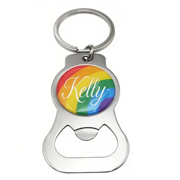 LGBT Rainbow Metal Bottle Opener Keychain