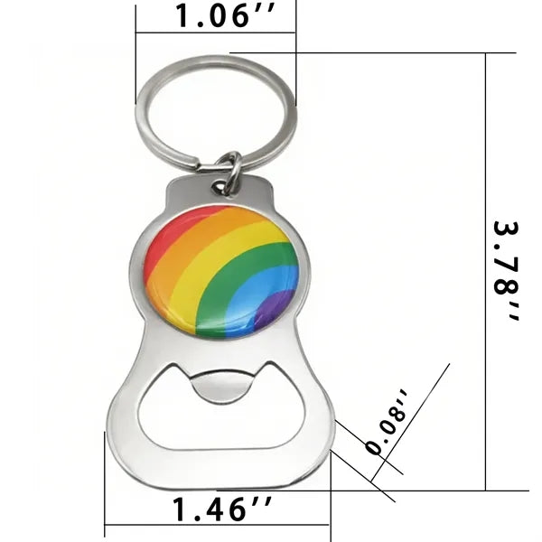 LGBT Rainbow Metal Bottle Opener Keychain
