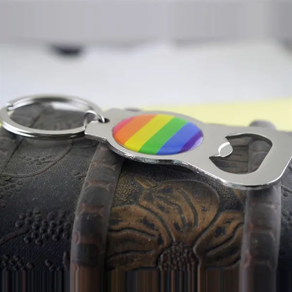 LGBT Rainbow Metal Bottle Opener Keychain
