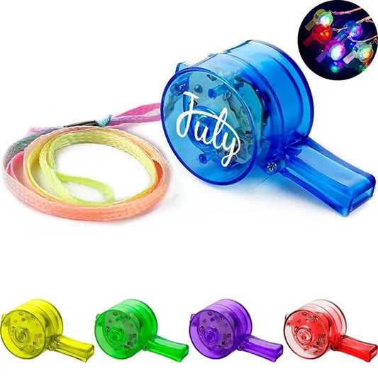 LED Light Up Whistles w/ Lanyard