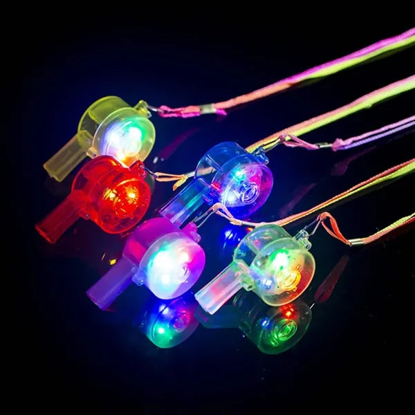 LED Light Up Whistles w/ Lanyard
