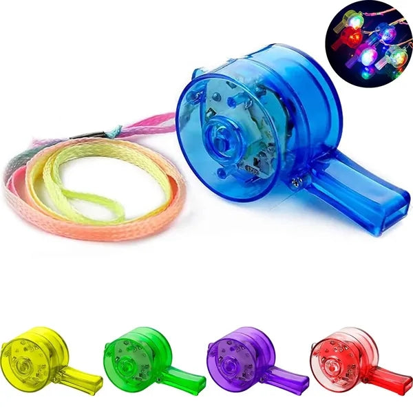 LED Light Up Whistles w/ Lanyard