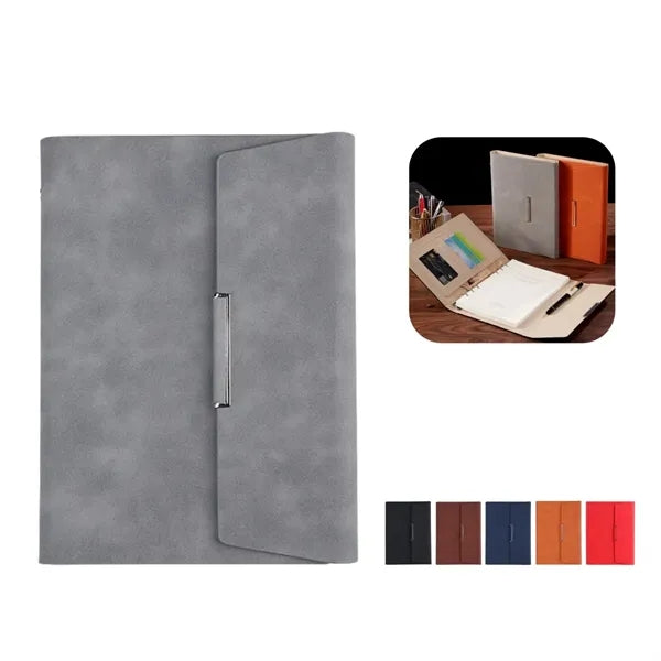 A5 PU Leather Refillable Notebook With 6 Rings