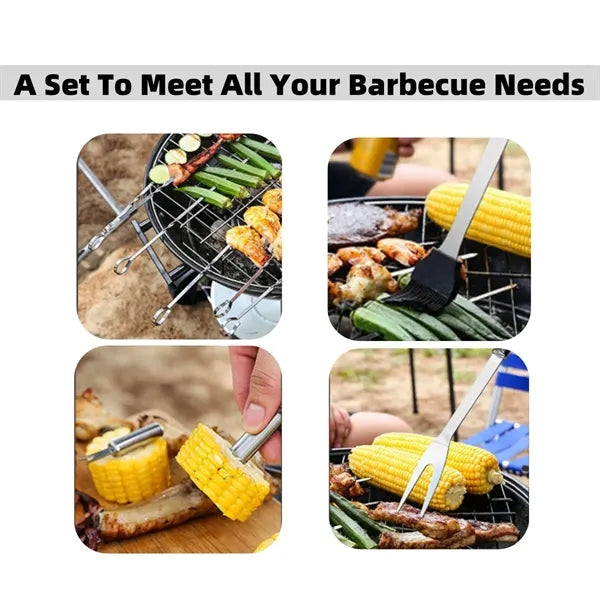 18pcs Stainless Steel BBQ Grill Tool Set