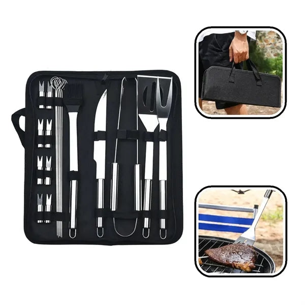 18pcs Stainless Steel BBQ Grill Tool Set