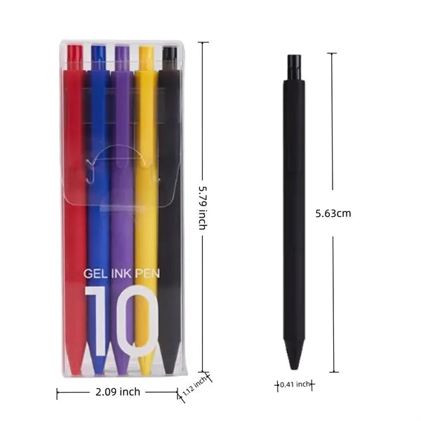 10 Pieces 0.5mm Assorted Color Gel Pens