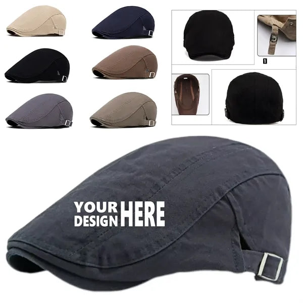 Adjustable Men's Classic Cotton Flat Cap