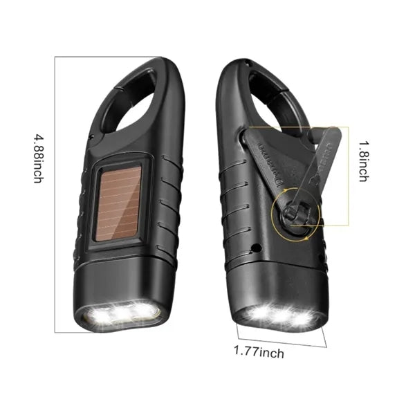 Rechargeable Hand Crank Solar Powered Flashlight