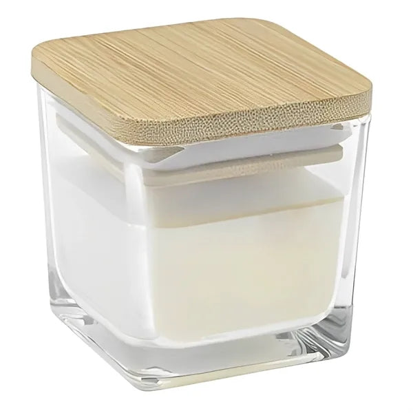 Mini Bamboo Lid Square Soy Wax Scented Candle