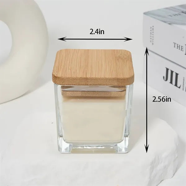 Mini Bamboo Lid Square Soy Wax Scented Candle