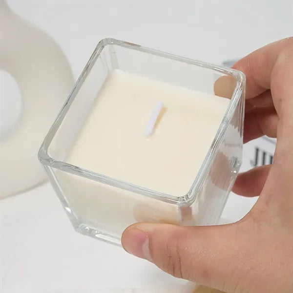 Mini Bamboo Lid Square Soy Wax Scented Candle
