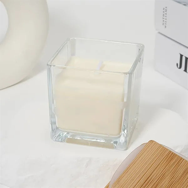 Mini Bamboo Lid Square Soy Wax Scented Candle