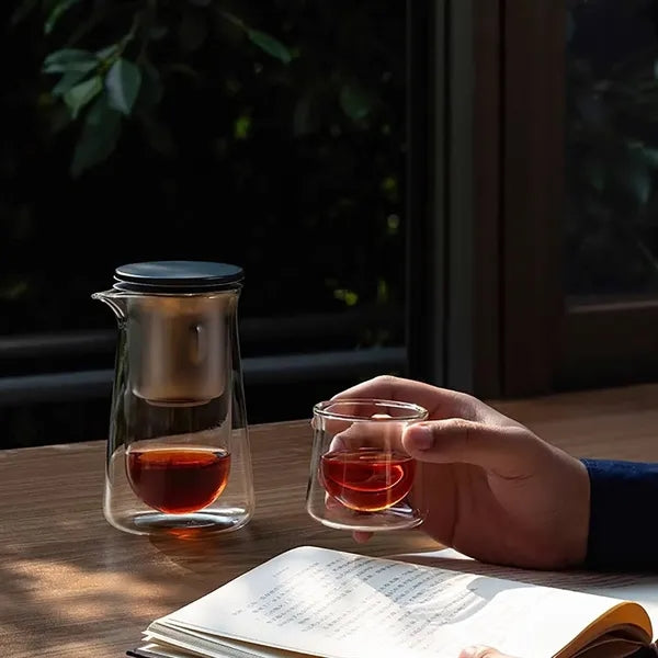 2oz Double Wall Insulated Glass Tea Cup