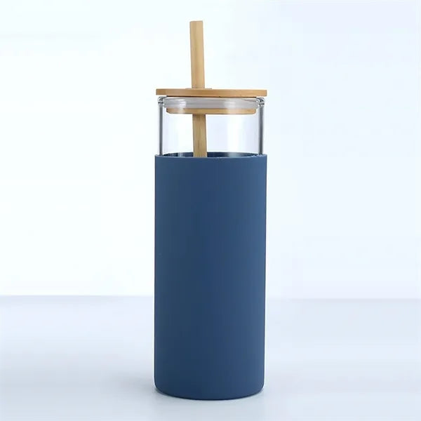 20ounce simple and portable anti-drop glass straw cup