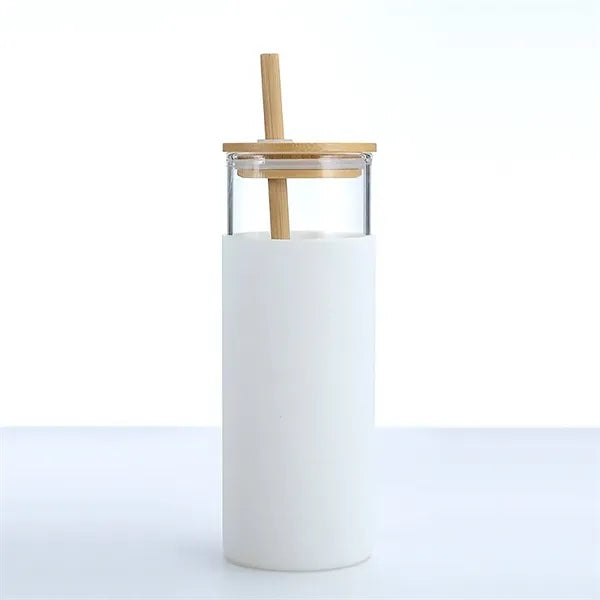 20ounce simple and portable anti-drop glass straw cup