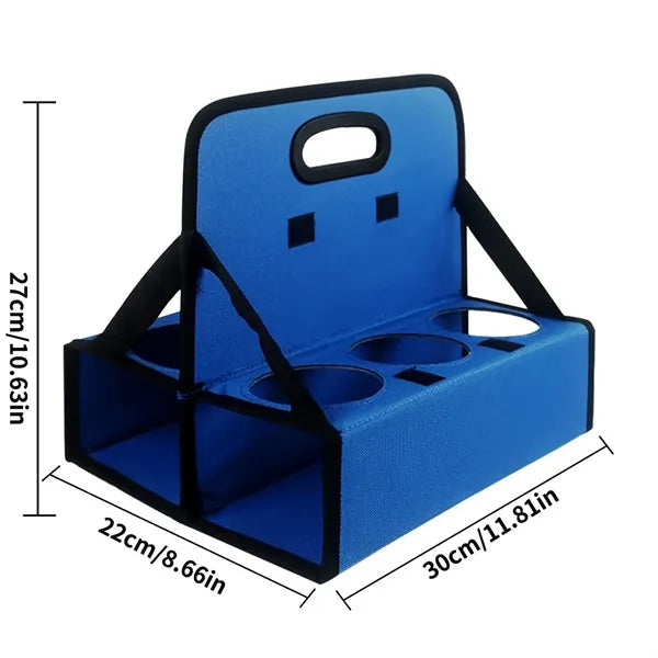 Foldable Portable 6-Slot Polyester Drink Holder