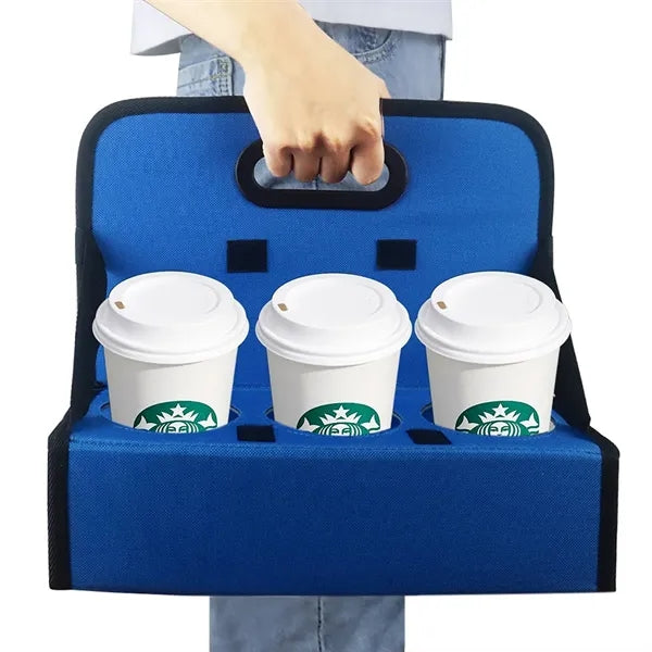 Foldable Portable 6-Slot Polyester Drink Holder