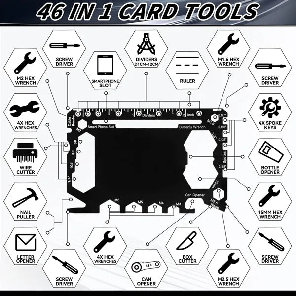 46-In-1 Stainless Steel Survival Pocket Multi-Tool