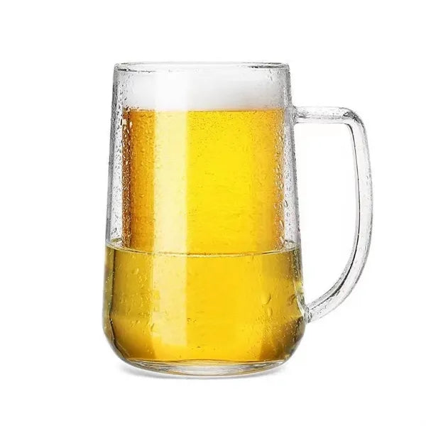 16oz Double Wall Glass Freezer Beer Mug